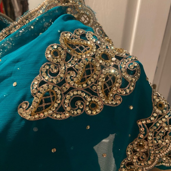Emerald Sari -one of a kind - Picture 3 of 5